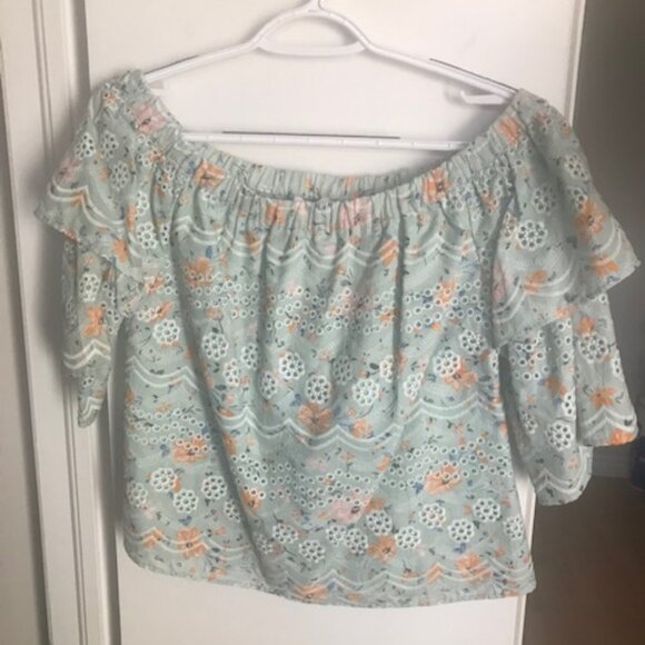 Anthro Laia Aqua Eyelet Top, Sz S, BNWT - Picture 5 of 9